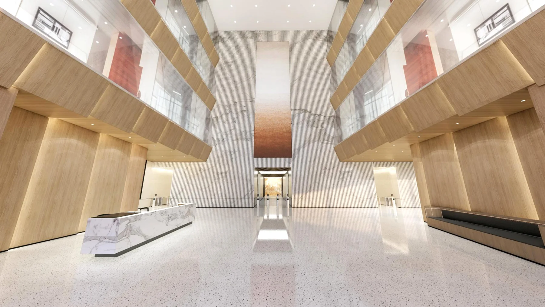 AI & Finance Tech Headquarters — Shenzhen workplace interior, view 1