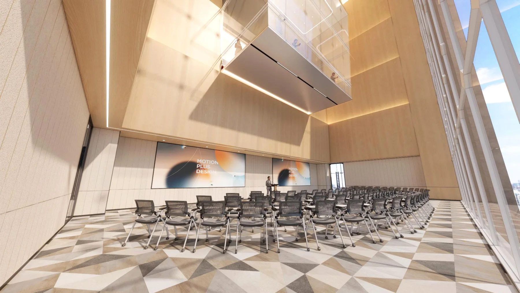AI & Finance Tech Headquarters — Shenzhen workplace interior, view 2