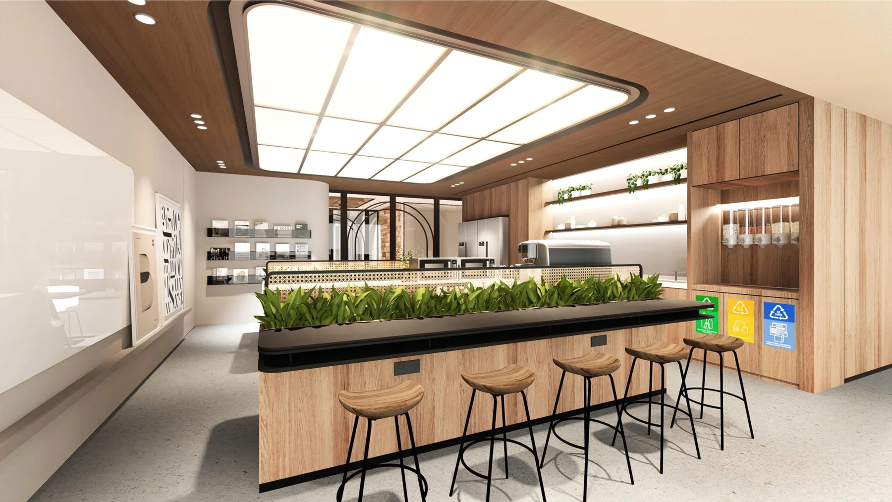 Creative Co-Working Space Interiors — Bangkok workplace interior, view 1