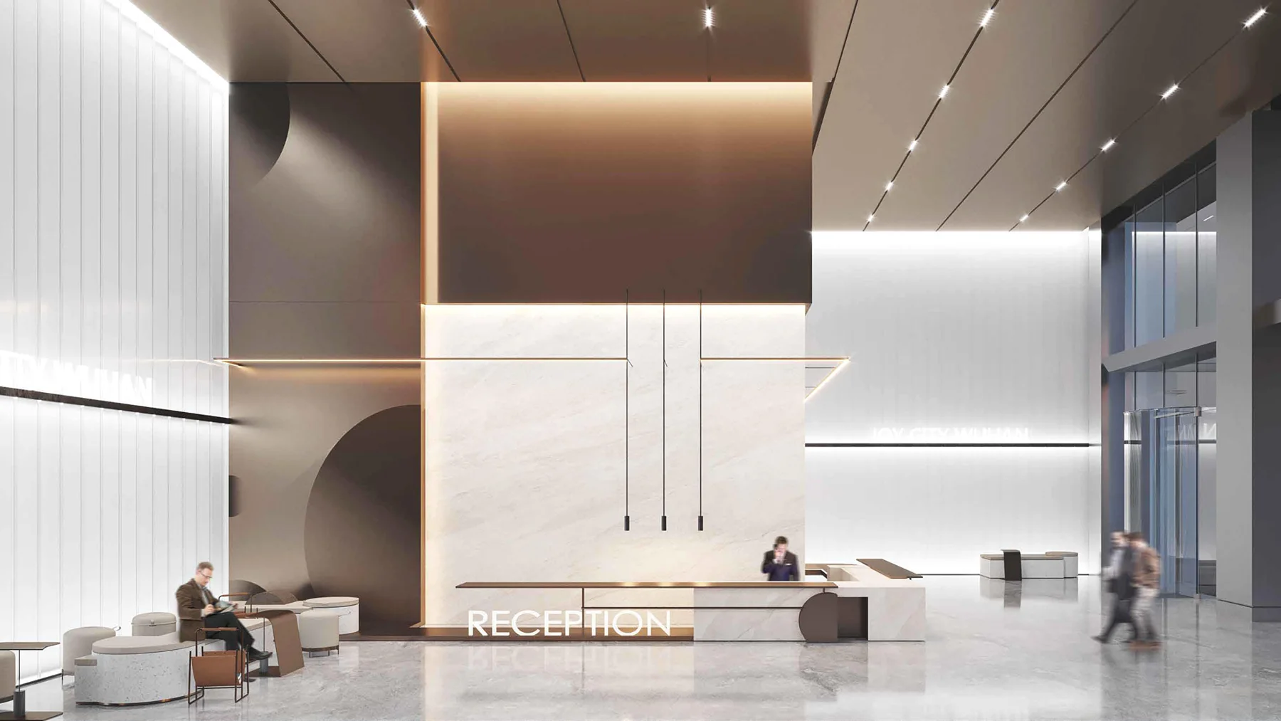 High-Tech Finance Office Workspace Design — Shenzhen workplace interior, view 1