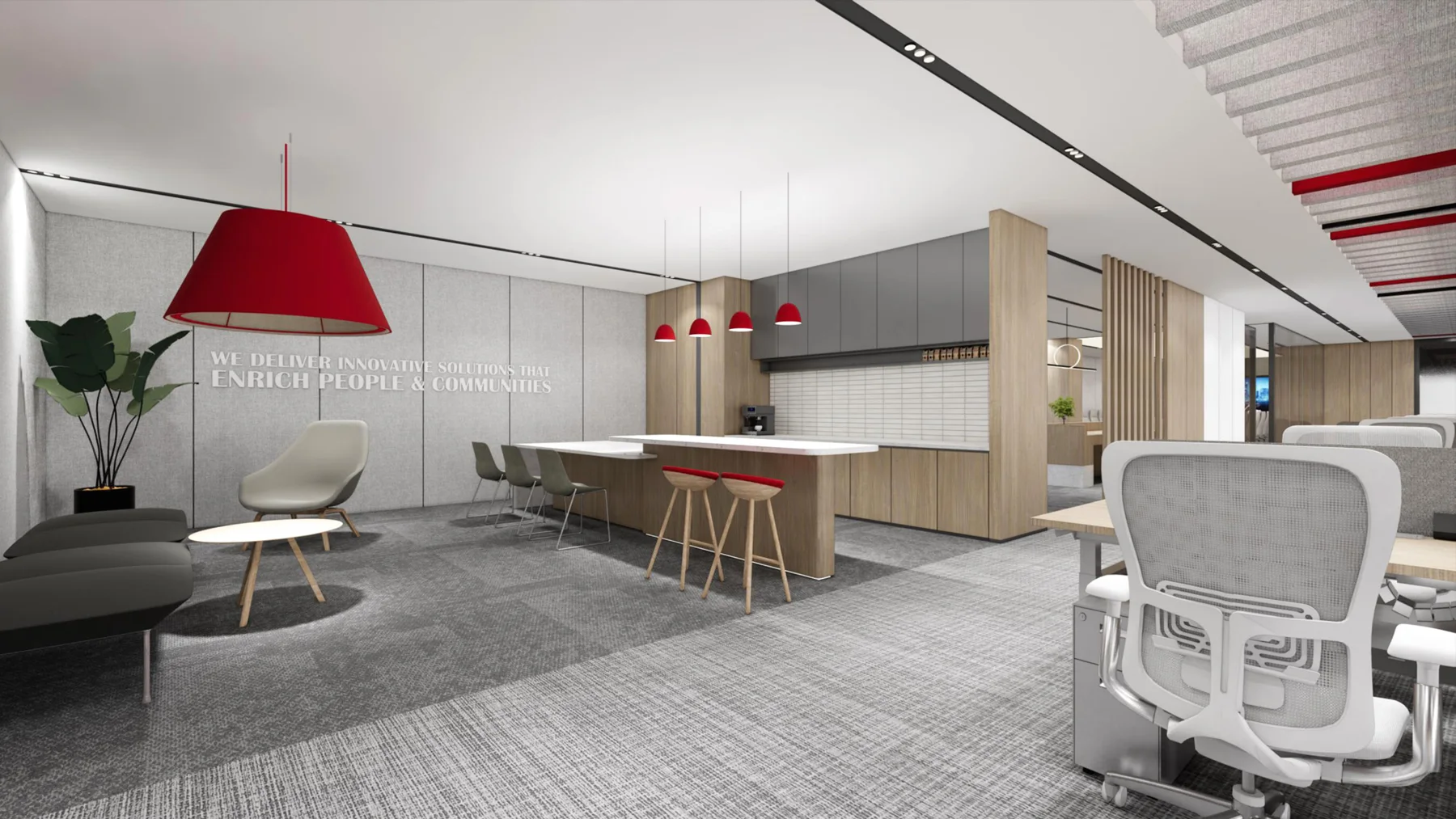 Minimalist Corporate Office — Bangkok workplace interior, view 3